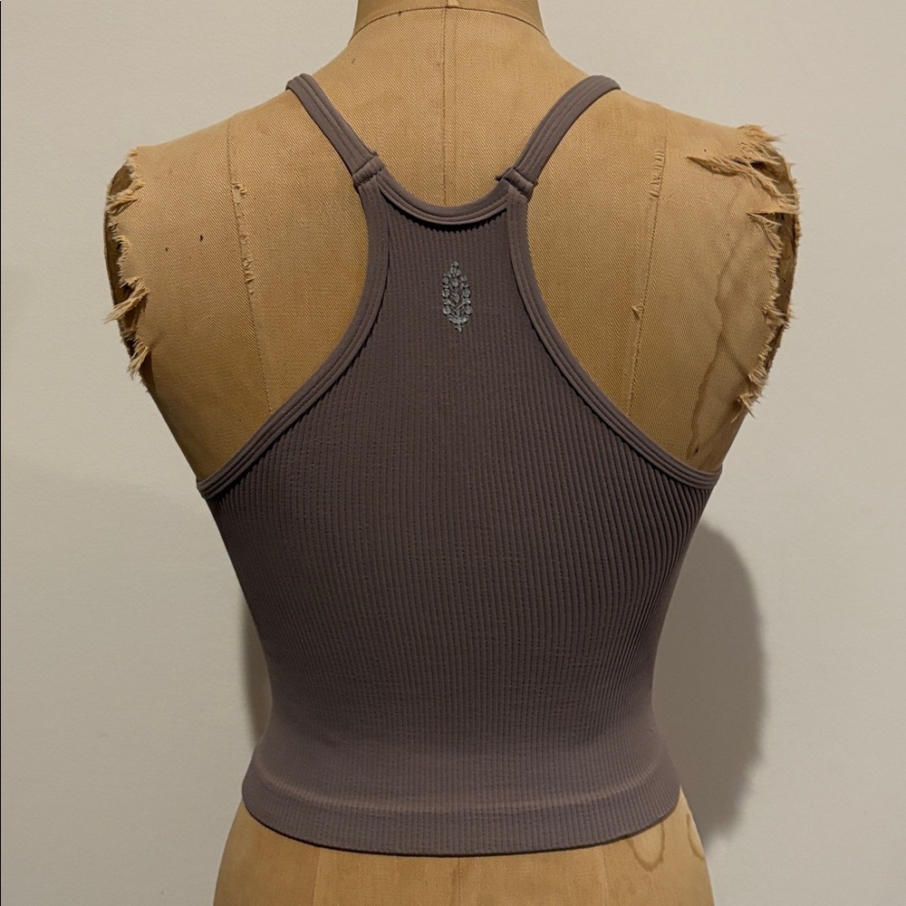 Free People Movement Happiness Runs Mocha Brown Ribbed Women's Tank Top XS - Picture 7 of 11